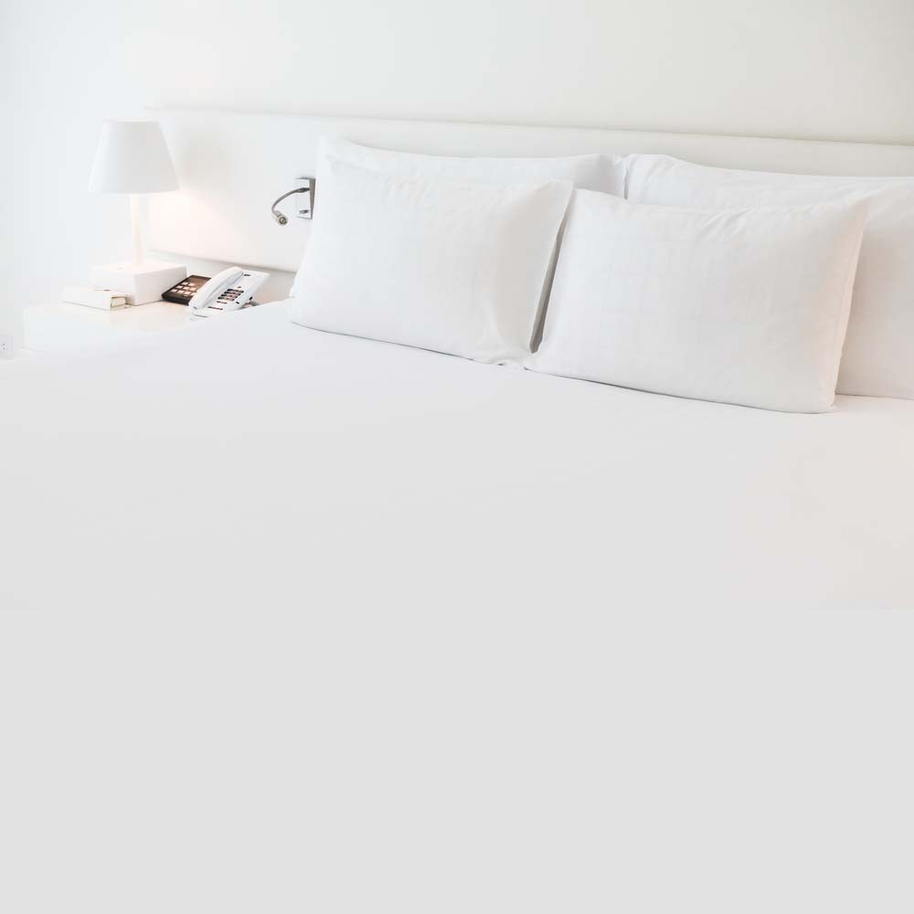 White cotton fitted sheet RocketLinen